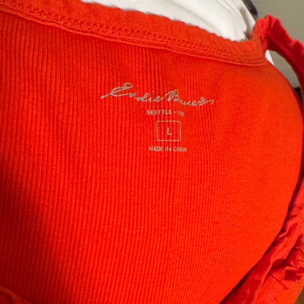 Eddie Bauer Ruffled Neck Ribbed Tank Top Medium - Picture 6 of 6